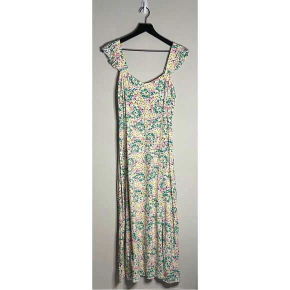 Loft Ruffle Strap Sweetheart Neckline Midi Dress Size 6 - Picture 4 of 16